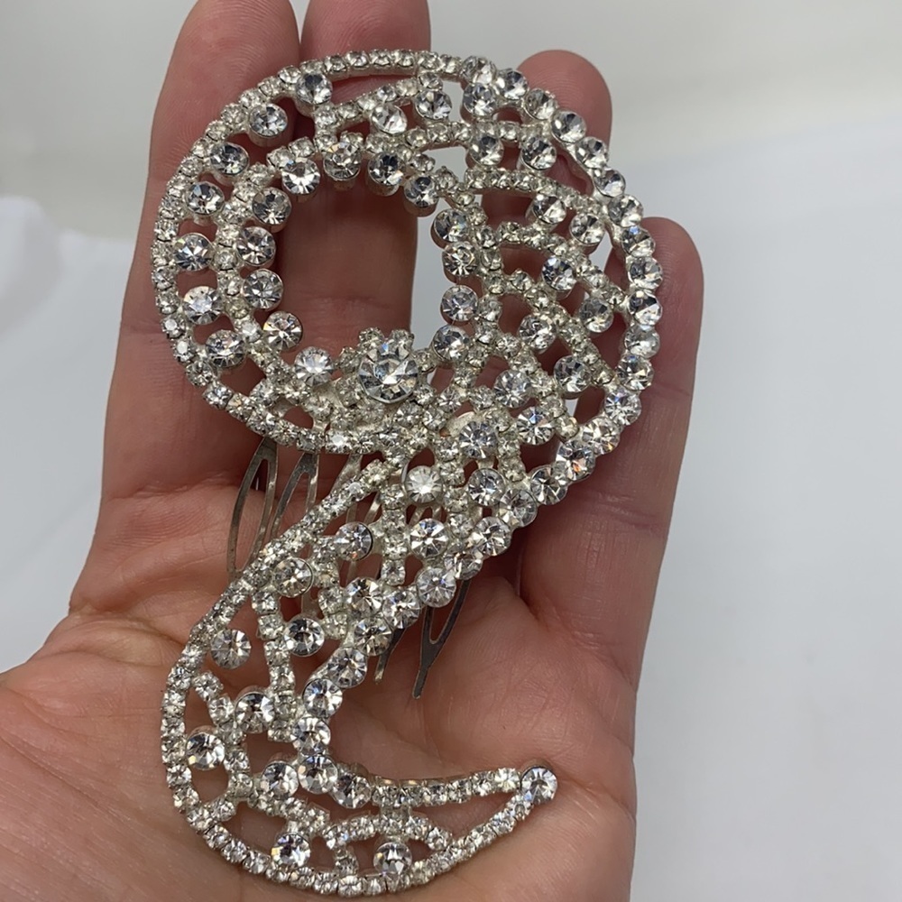 Large 4.5β Rhinestone Hair Comb Accessory